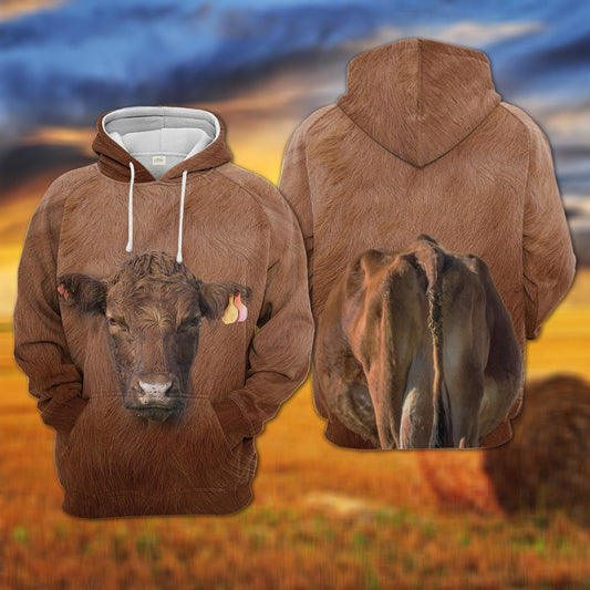 Red Angus 3D All Over Printed Hoodie