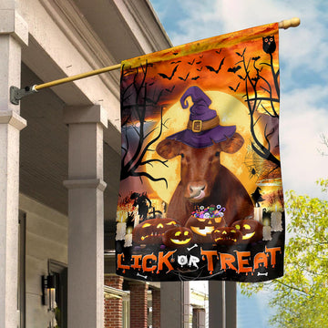 Uni Red Angus Lick Or Treat Flag