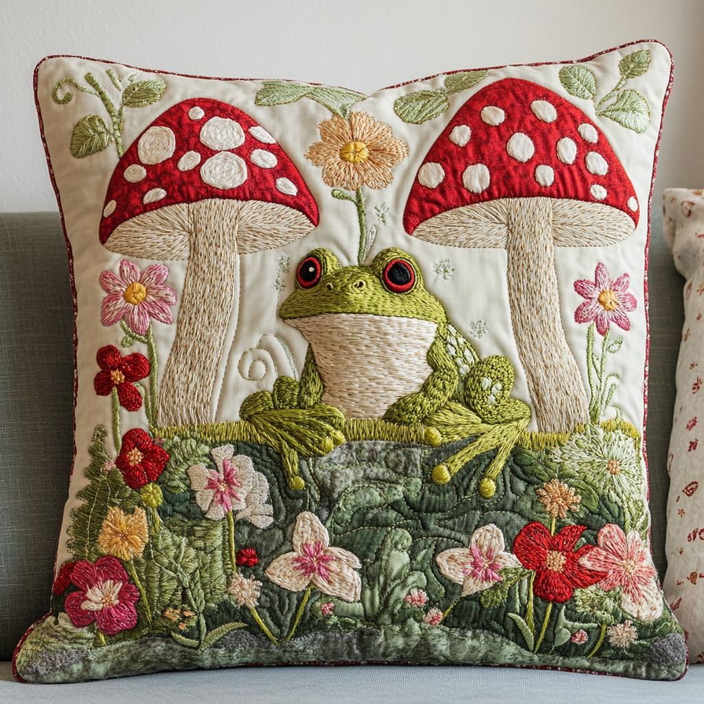 Ribbit Rest Quilted Pillow Case NCU0VH5811