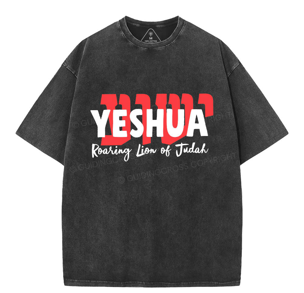 Roaring Lion Of Judah Christian Washed T-Shirt Sale - GuidingCross
