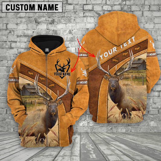 Uni Personalized Name Rocky Mountain Bull Elk Hoodie TT1