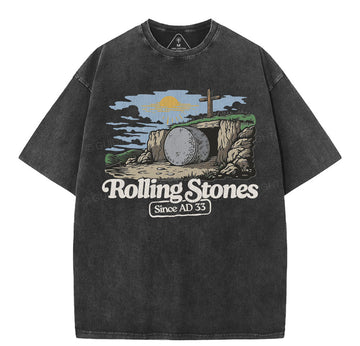 Rolling Stone Sine AD 33 Christian Washed T-Shirt Sale - GuidingCross