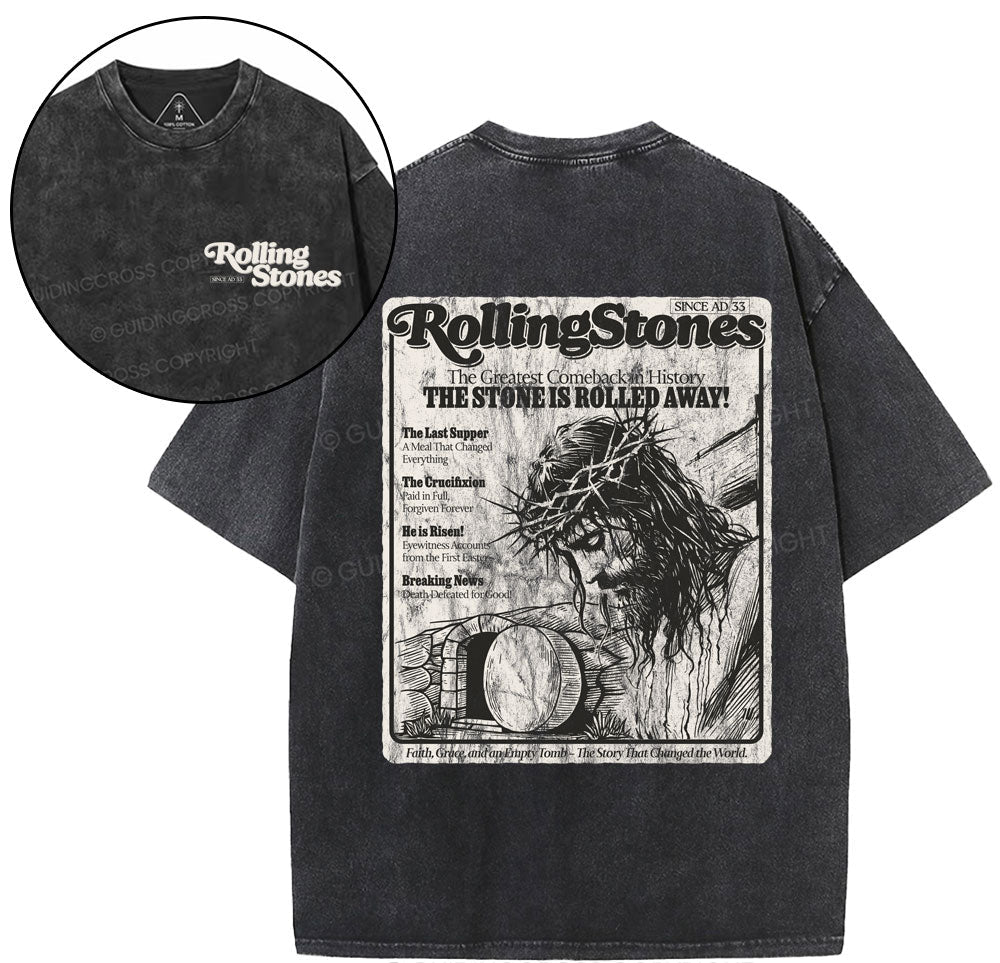 Rolling Stones Resurrection Christian Washed T-Shirt Sale - GuidingCross