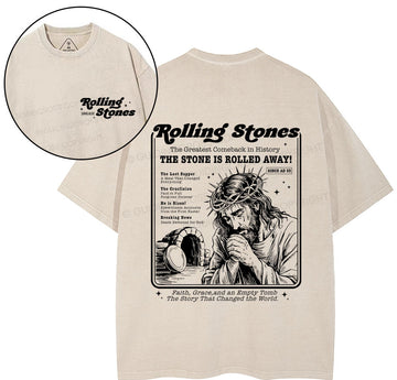 Rolling Stones Jesus Christian Washed T-Shirt Sale - GuidingCross