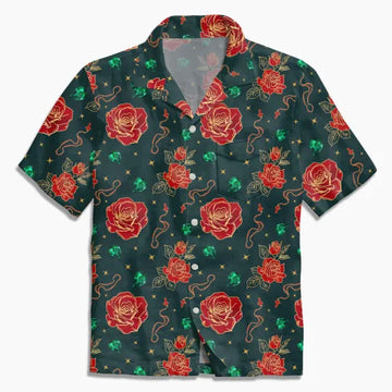 UniJames Rosary Beads And Rose Christian Hawaiian Shirt