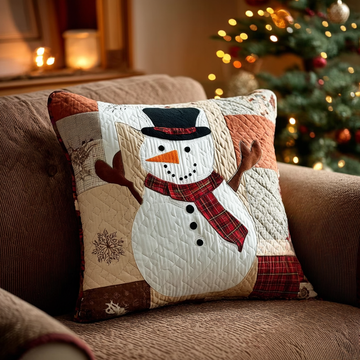 Rustic Snowman Quilted Pillow Case NCU0TV826