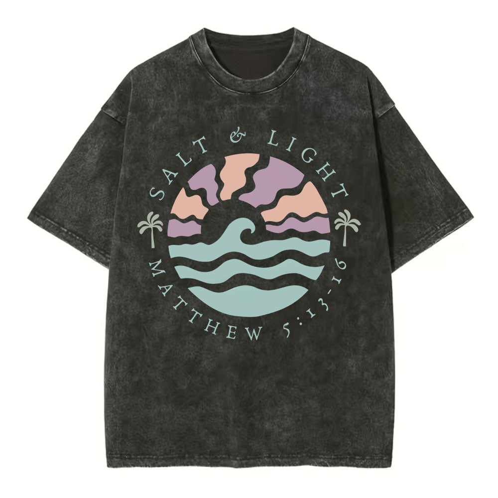 Salt And Light Christian Washed T-Shirt Sale - GuidingCross