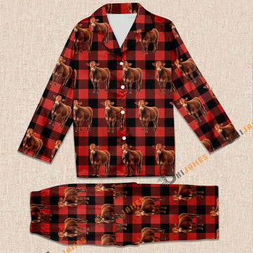 Uni Red Angus Red Caro Farming 3D Pajamas