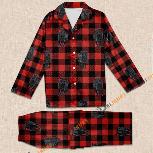 Uni Black Angus Red Caro Farming 3D Pajamas