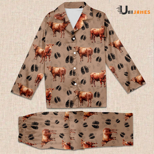 Uni Red Angus Farming 3D Pajamas for Kid