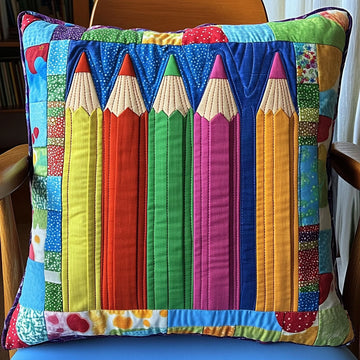School Supplies Stripes Quilted Pillow Case NCU0PT7208
