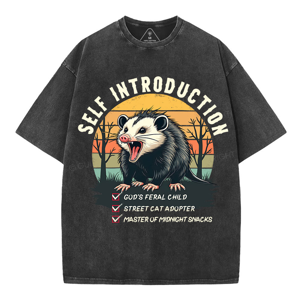 Self Introduction Christian Washed T-Shirt Sale - GuidingCross
