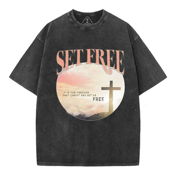 Set Free Christian Washed TShirt  