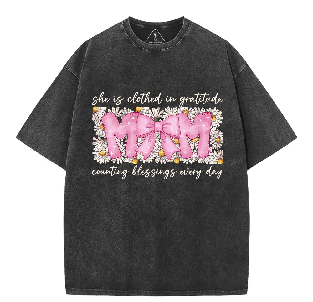 She Is Clothed In Grateful Christian Washed TShirt  