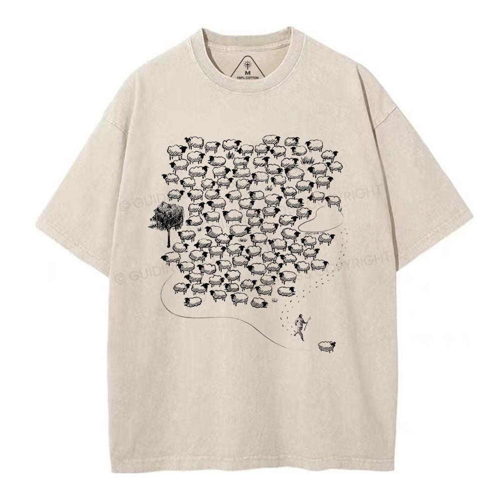Sheep Christian Washed T-Shirt Sale - GuidingCross