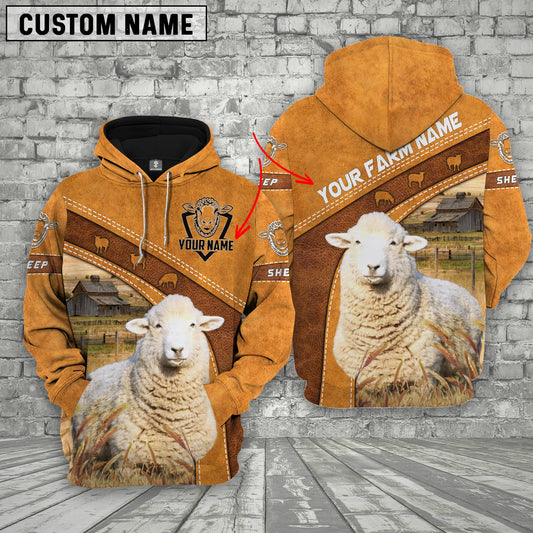 Uni Sheep 3D Customized Name - Farm Name Hoodie