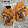 Uni Shorthorn 3D Customized Name - Farm Name Hoodie