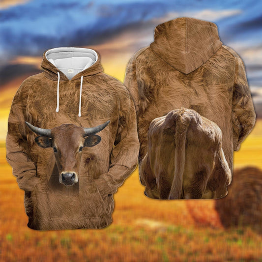 Shorthorn 3D All Over Printed Hoodie