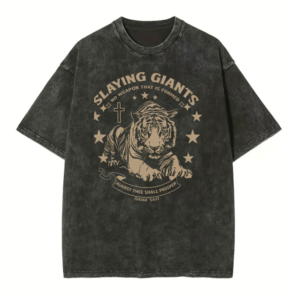 Slaying Giants Christian Washed TShirt  