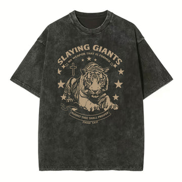 Slaying Giants Christian Washed TShirt  