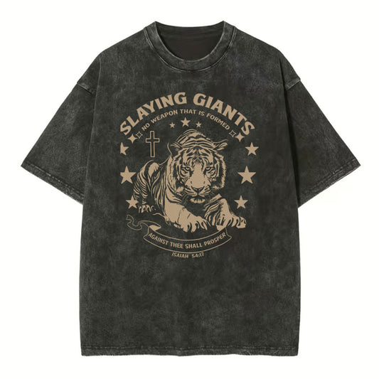 Slaying Giants Christian Washed TShirt  