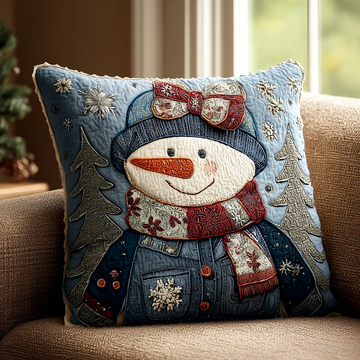 Snowman Spirit Quilted Pillow Case NCU0DK10341