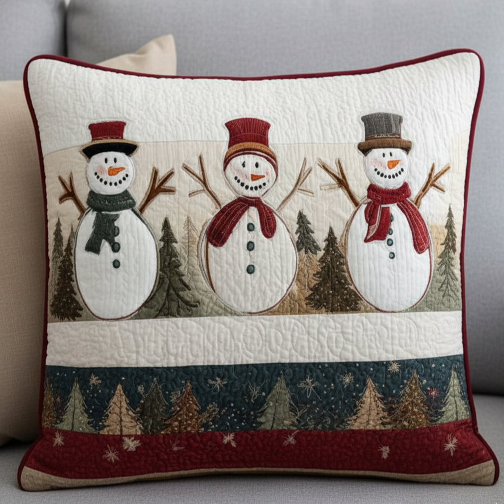 Snowy Friends Quilted Pillow Case NCU0NT10747