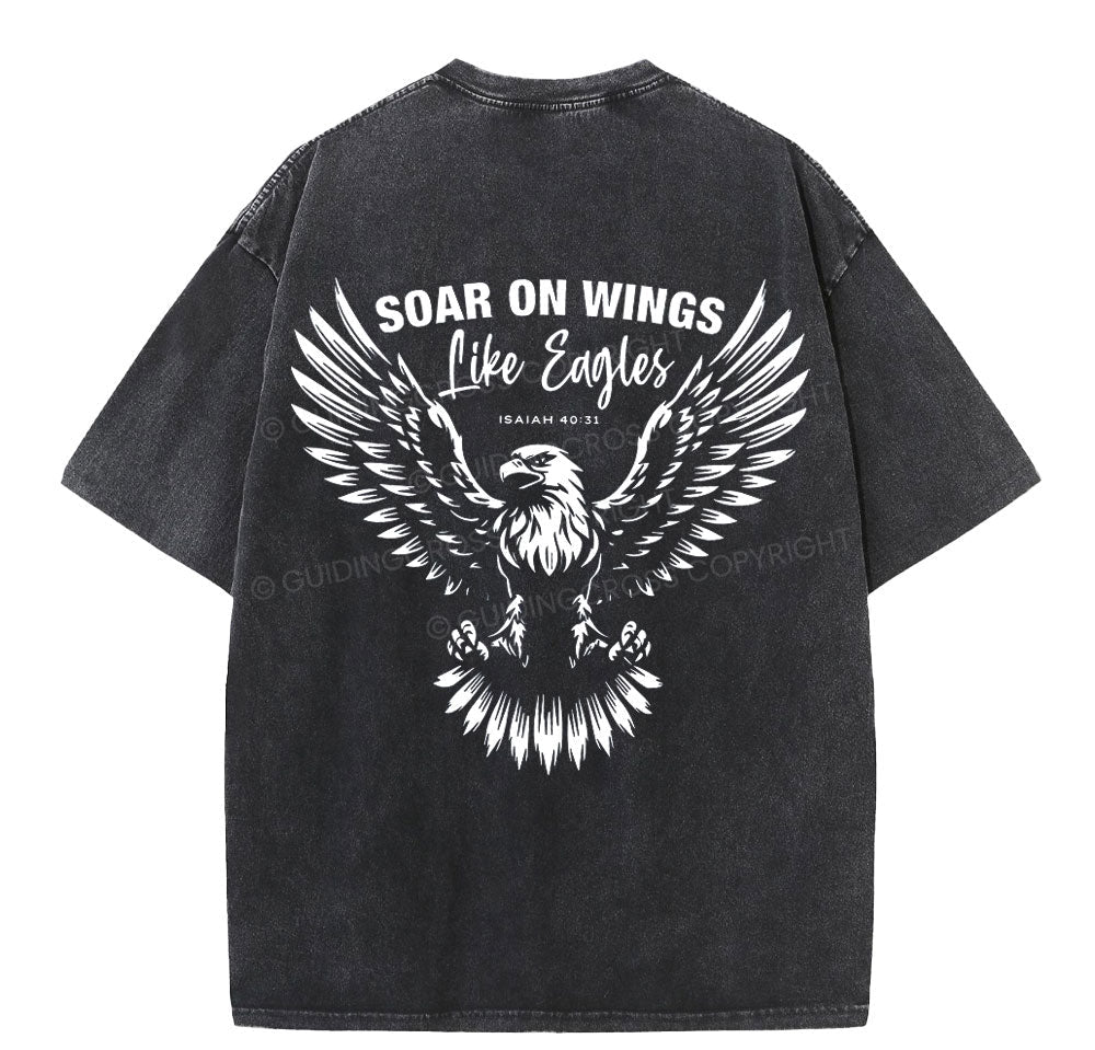 Soar On Wings Christian Washed T-Shirt