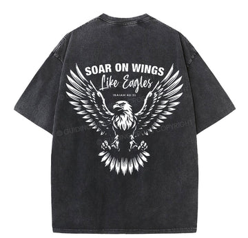 Soar On Wings Christian Washed T-Shirt