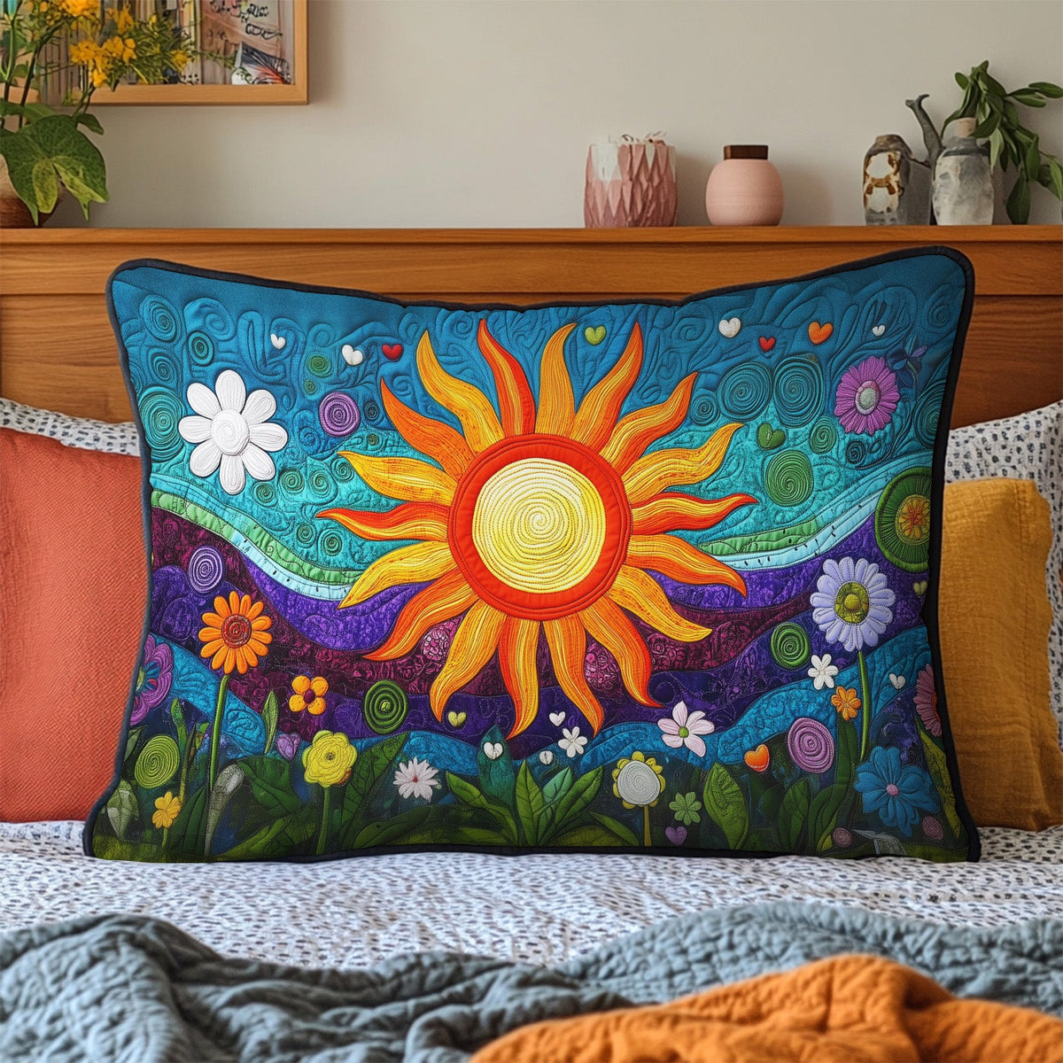 Solar Reverie Quilted Bedding Pillow Case NCU0PT6674