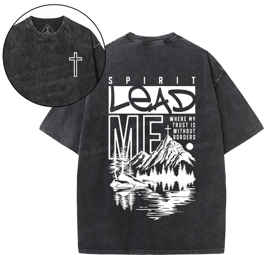 Spirit Lead Me Christian Washed T-Shirt Sale - GuidingCross