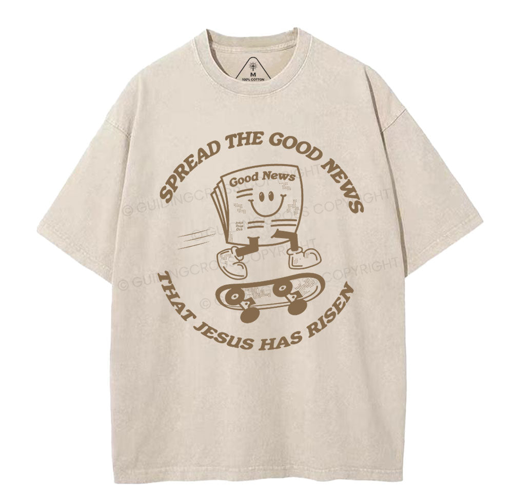 Spread The Good News Christian Washed TShirt  