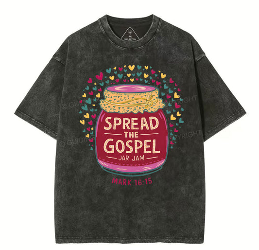 Spread The Gospel Christian Washed TShirt  