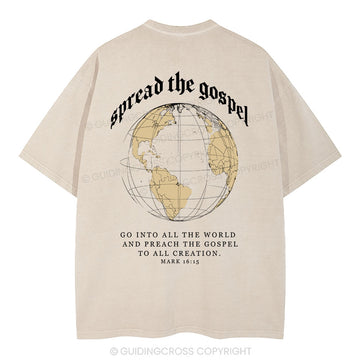 Spread The Gospel Christian Washed TShirt  