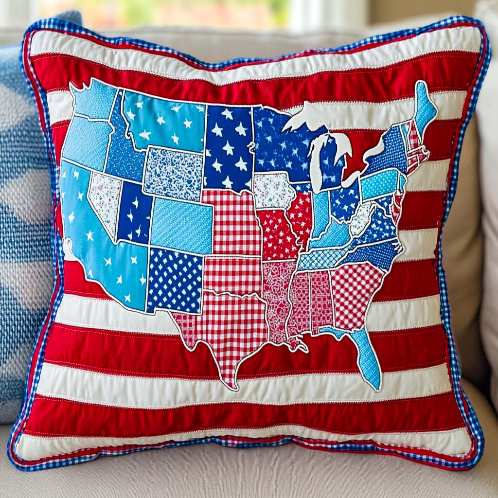 Stars and States Quilted Pillow Case NCU0NT7731