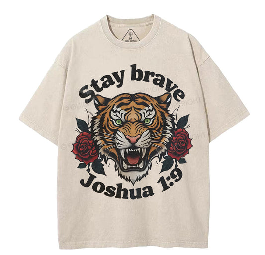 Stay Brave Christian Washed TShirt  