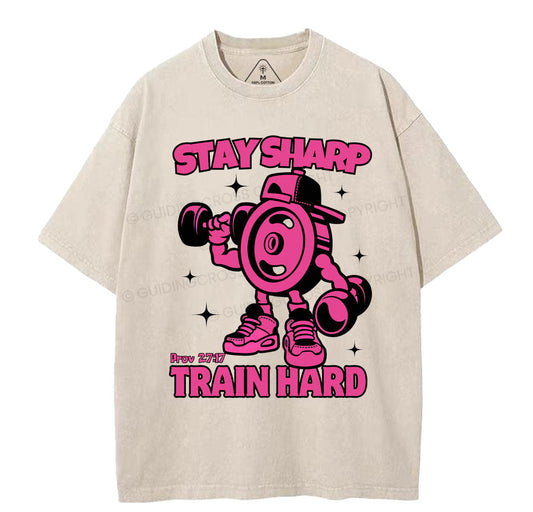 Stay Sharp Christian Washed TShirt  