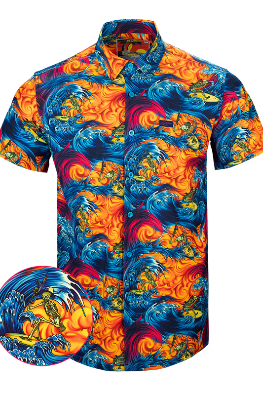 UniJames Comfort Surfs Up Button Down For Men
