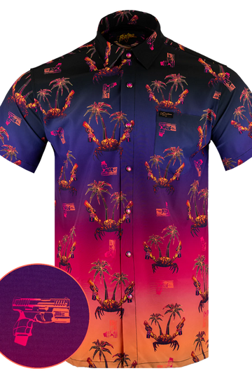 UniJames Comfort Synth Crab Button Down (Pearl Snaps) For Men