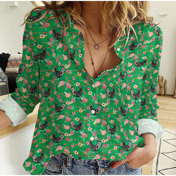 Unique Polish Chicken Green Pattern Casual Shirt