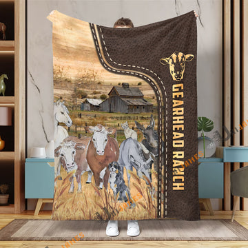 Uni Personalized Image of Rick D Leather Pattern Blanket