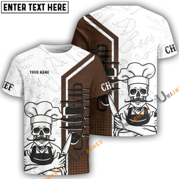 Uni Personalized Name Chef Life Pattern 3D Shirt
