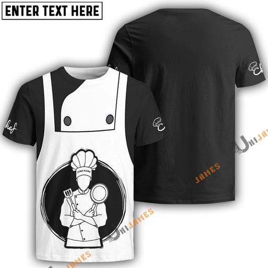Uni Personalized Name Chef Life Apron Pattern 3D Shirt