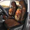 Uni Personalized Name Santa Gertruduis Leather Pattern Car Seat Covers Universal Fit (2Pcs)