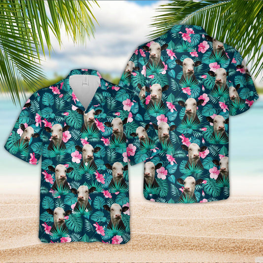 Unique Black Baldy Blue Floral Summer 3D Hawaiian Shirt