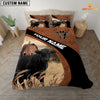 Uni Black Angus On The Farm Customized Name Red Barn Bedding Set