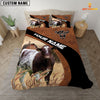 Uni Shorthorn On The Farm Customized Name Red Barn Bedding Set