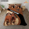 Uni Red Angus On The Farm Customized Name Red Barn Bedding Set