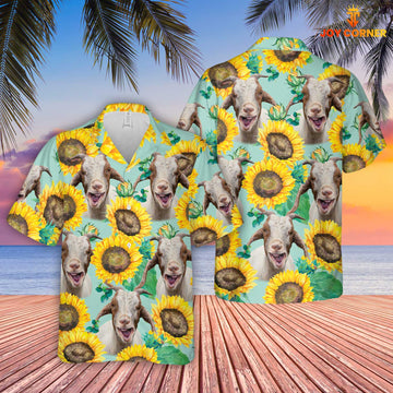 Unique Goat Sunflowers Floral Farm 3D Hawaiian Shirt