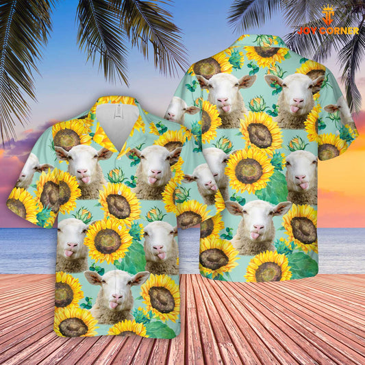 Unique Sheep Sunflowers Floral Farm 3D Hawaiian Shirt